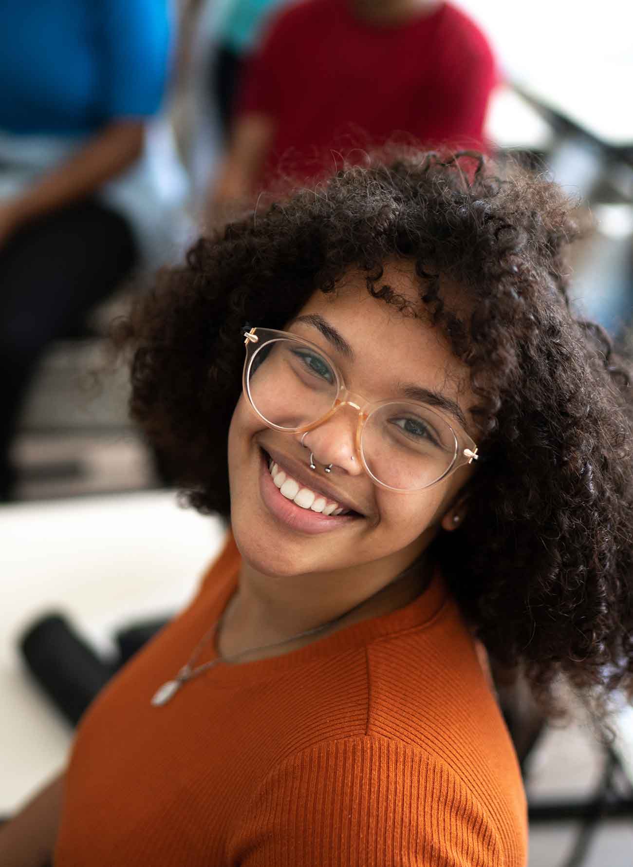 Portrait of a female student in the classroom 