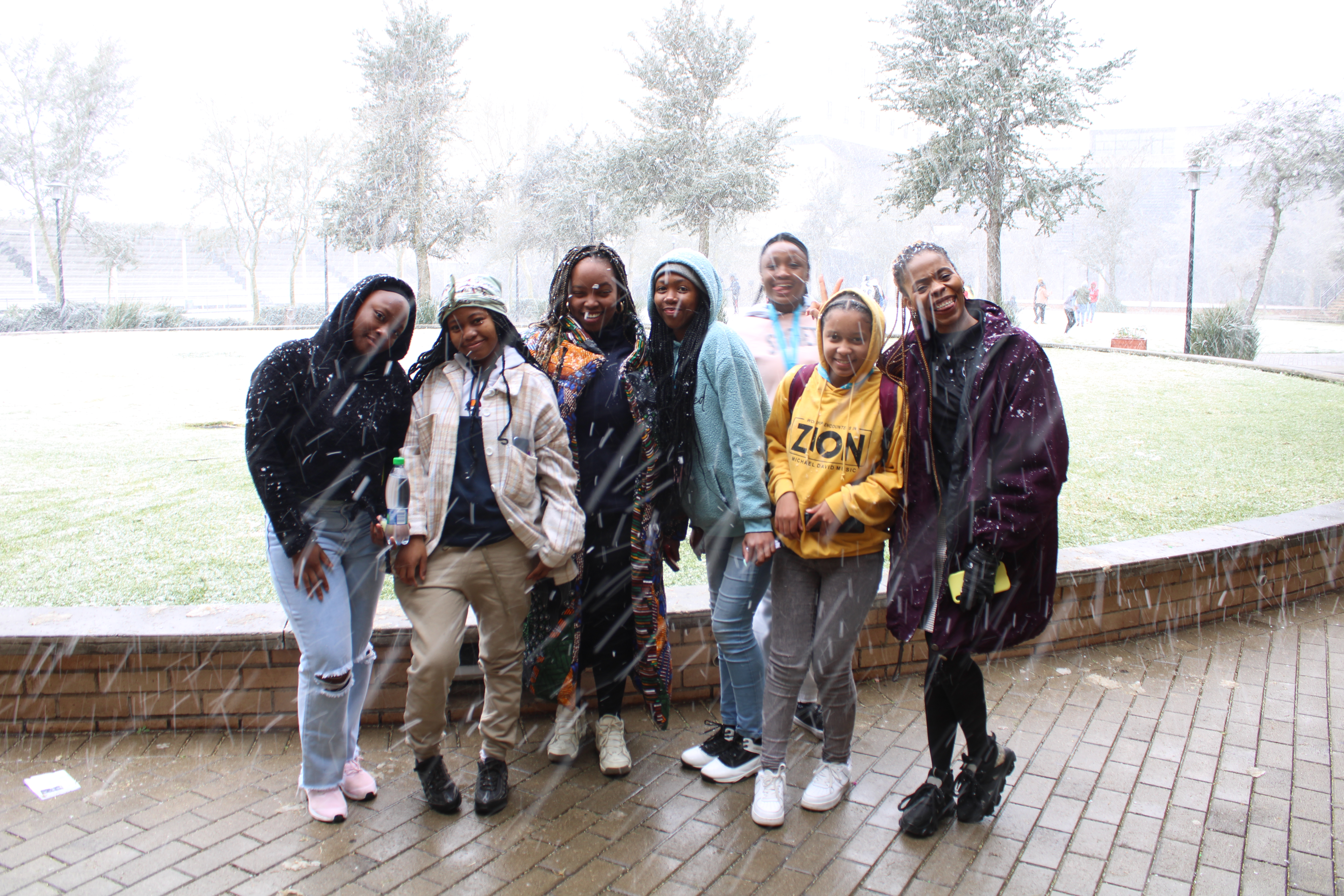 Learners with the GE Team in the snow