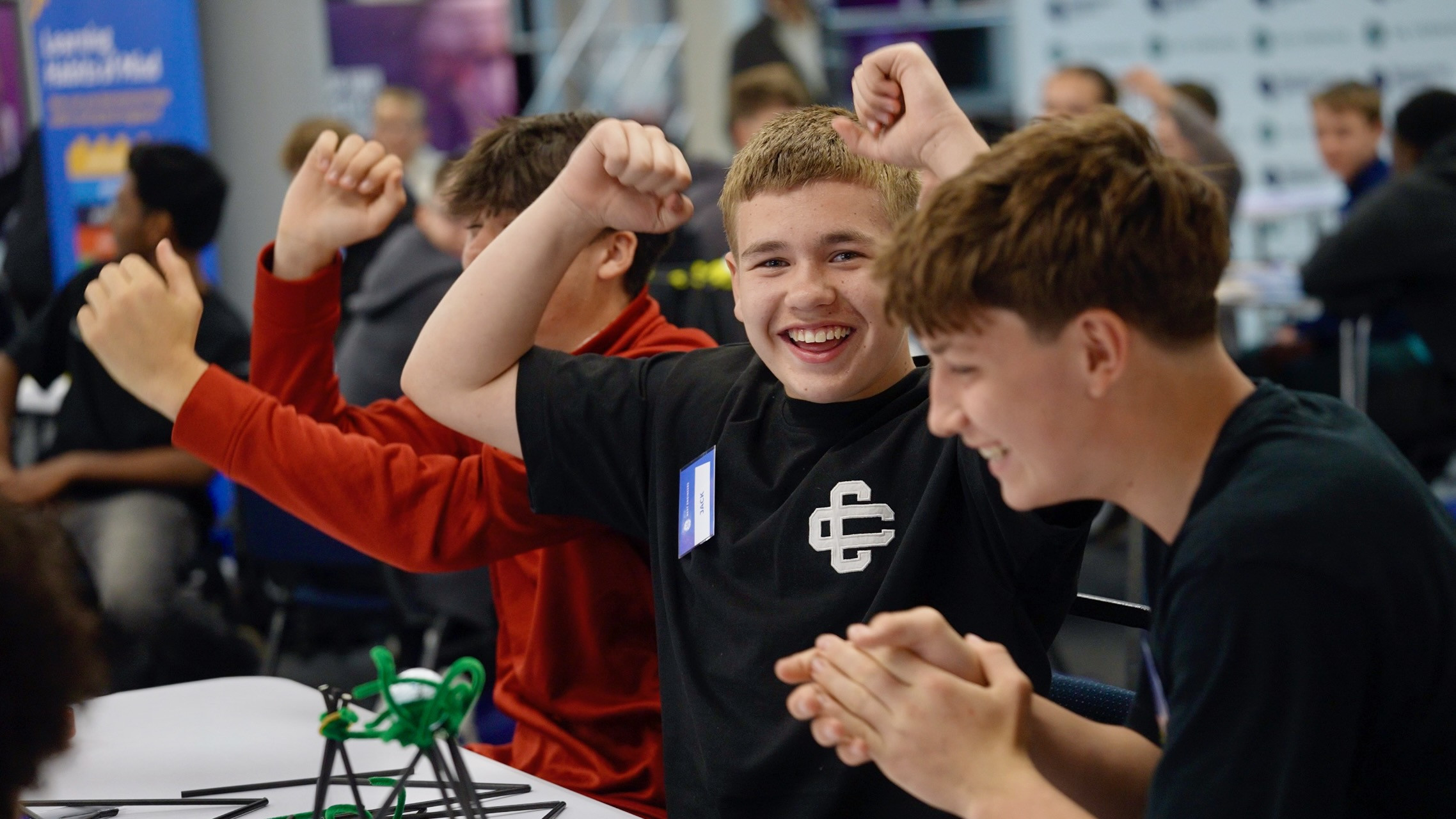 Staffordshire NE participant celebrating mid-design challenge